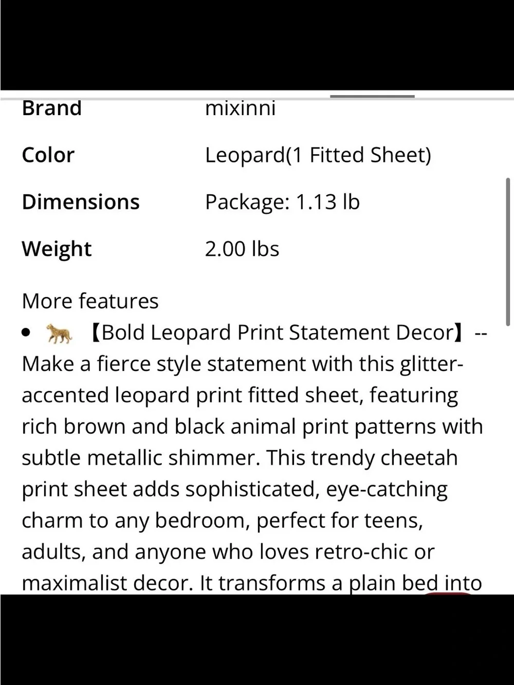 FULL SIZE Leopard Print Brown and Black Fitted Sheet 16” Deep 100% Microfiber